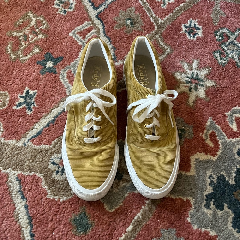 Keds Yellow Sneakers with White Soles and Laces